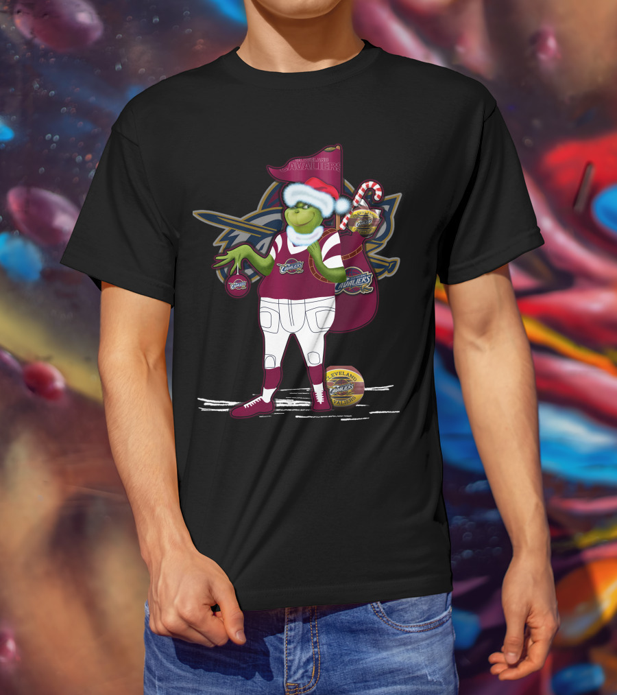 Grinchxmas Cleveland Cavaliers Holiday Basketball Fan Merchandise T-Shirt