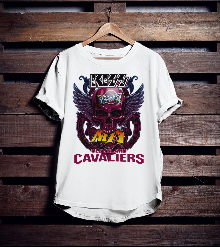 Kiss Cleveland Cavaliers Skull Wings T-Shirt
