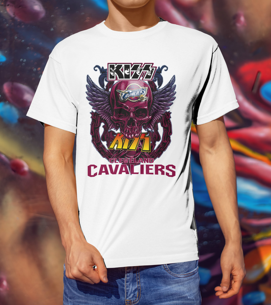 Kiss Cleveland Cavaliers Skull Wings T-Shirt
