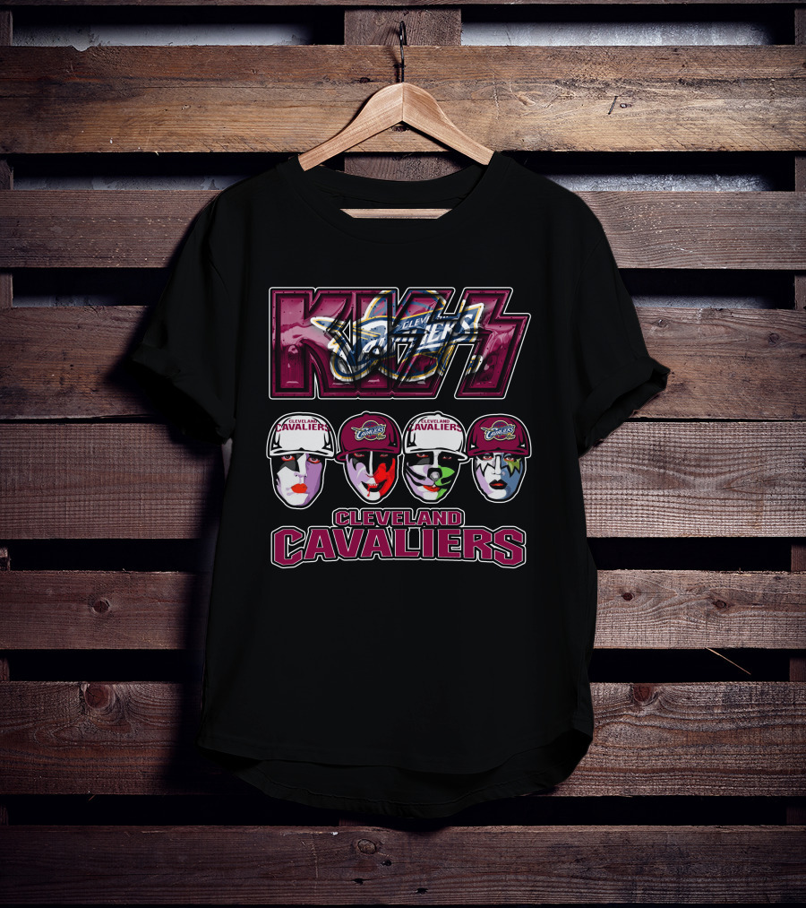 KISS Cleveland Cavaliers Rock Band Tribute Faces With Team T-Shirt