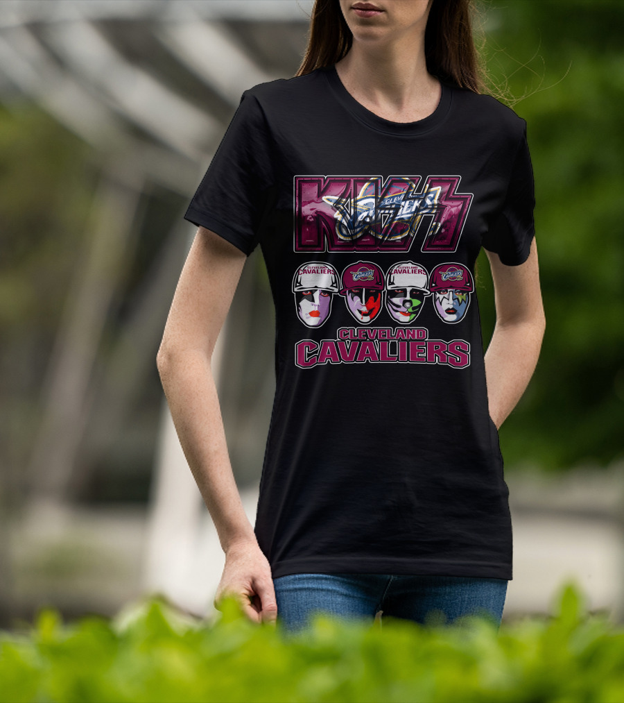 KISS Cleveland Cavaliers Rock Band Tribute Faces With Team T-Shirt
