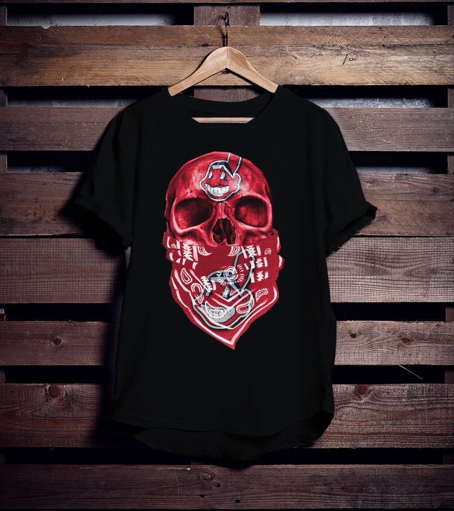 Skull Cleveland Indians Logo Bandana T-Shirt