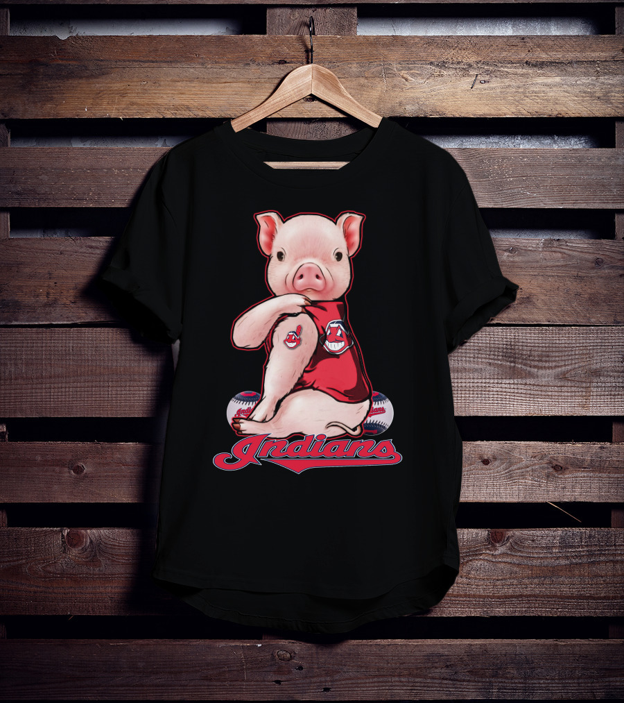Indians Pig Mascot Cleveland Baseball T-Shirt