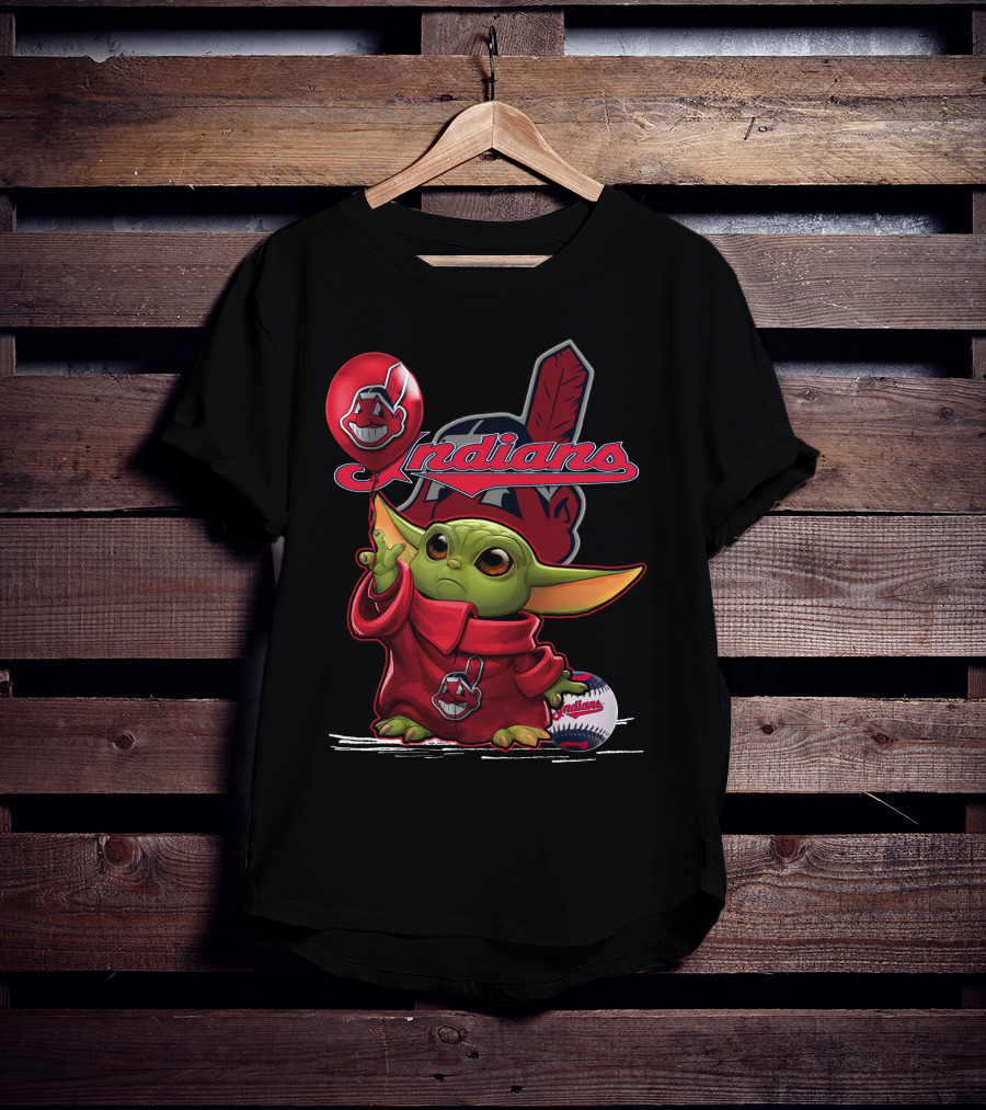 Yoda Indians Balloon With Baseball T-Shirt