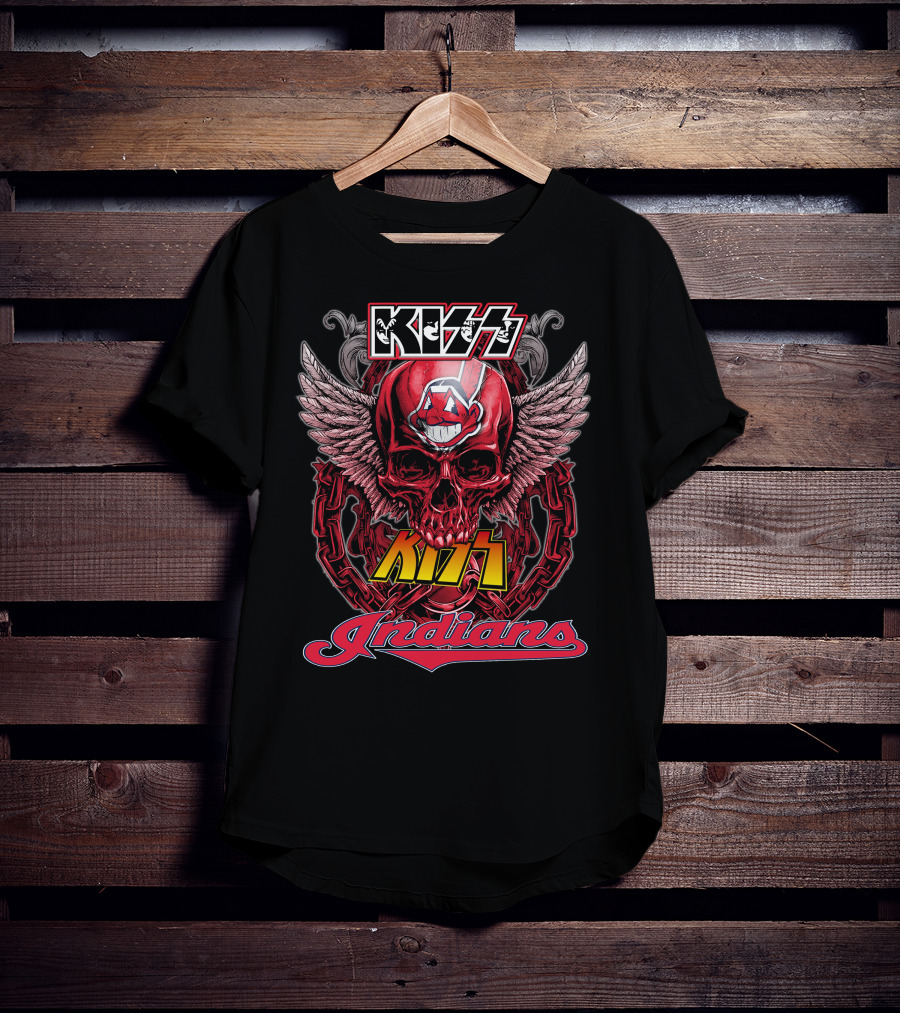 Kiss Indians Winged Skull Chain T-Shirt