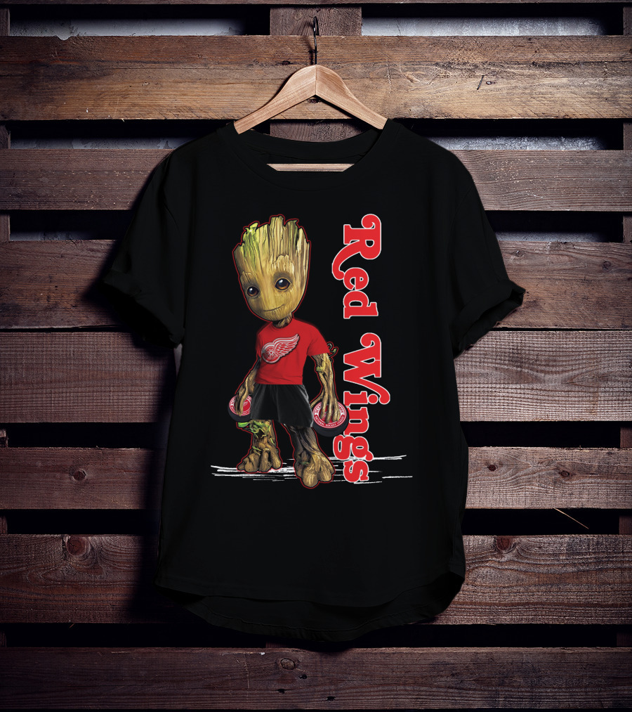 Groot Detroit Red Wings Hockey Fan Combo T-Shirt