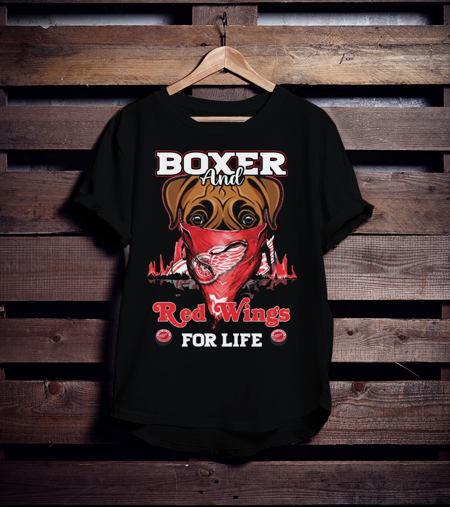 Boxer And Red Wings For Life T-Shirt