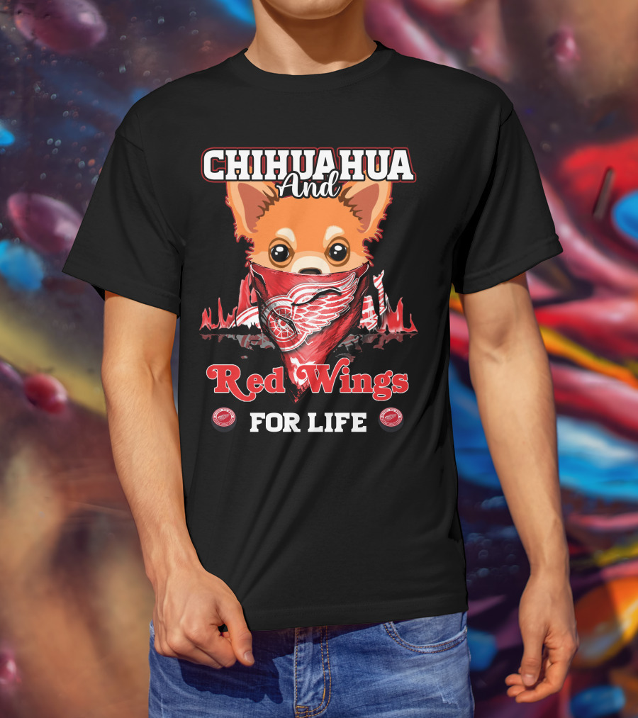 Chihuahua And Red Wings For Life T-Shirt