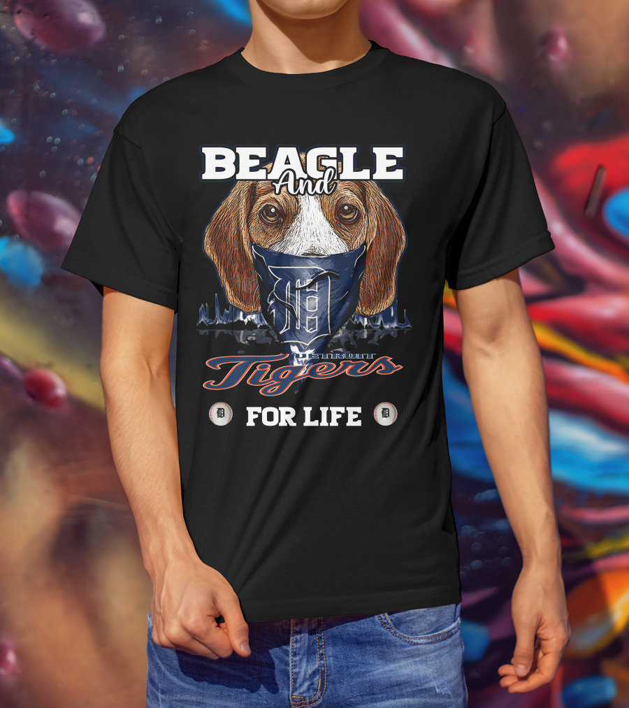 Beagle And Detroit Tigers For Life T-Shirt