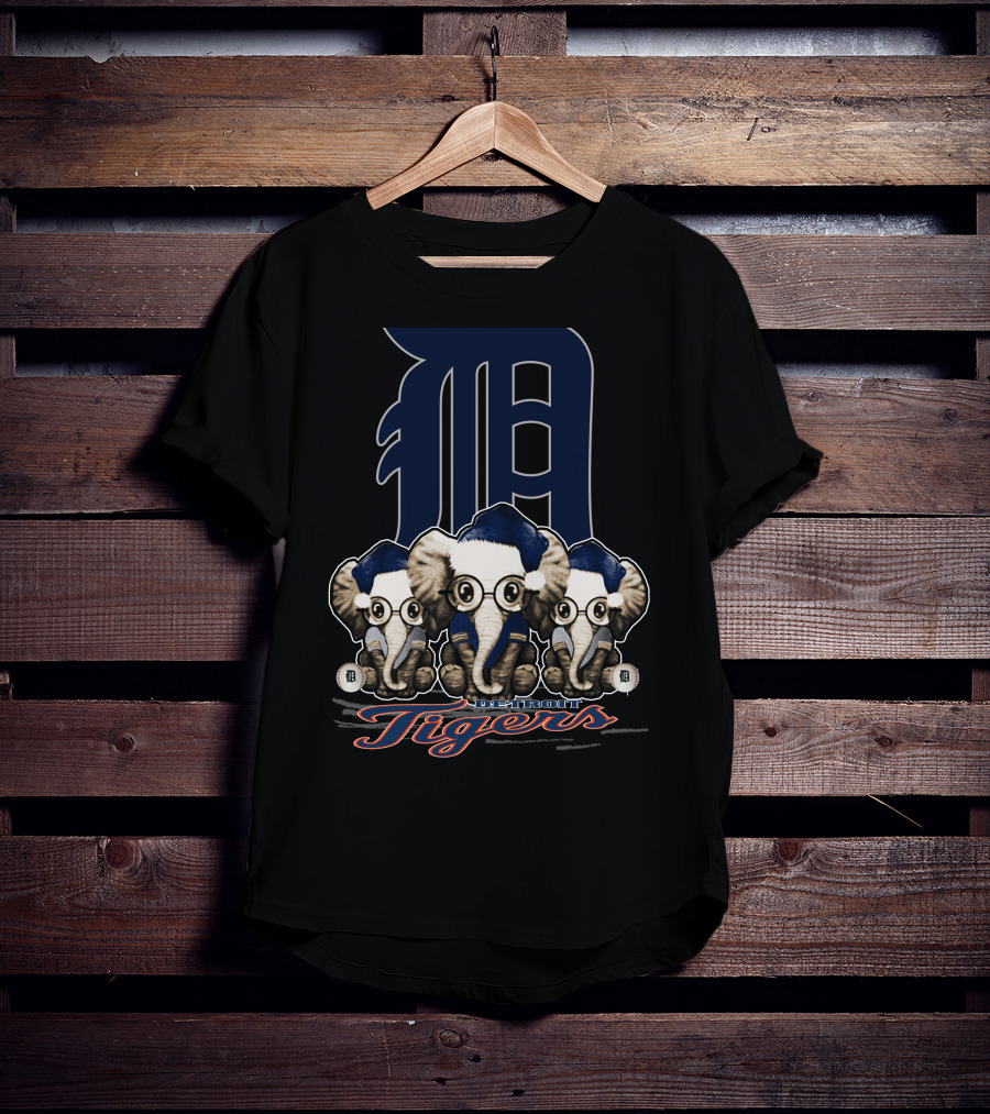 Detroit Tigers Elephants Christmas T-Shirt