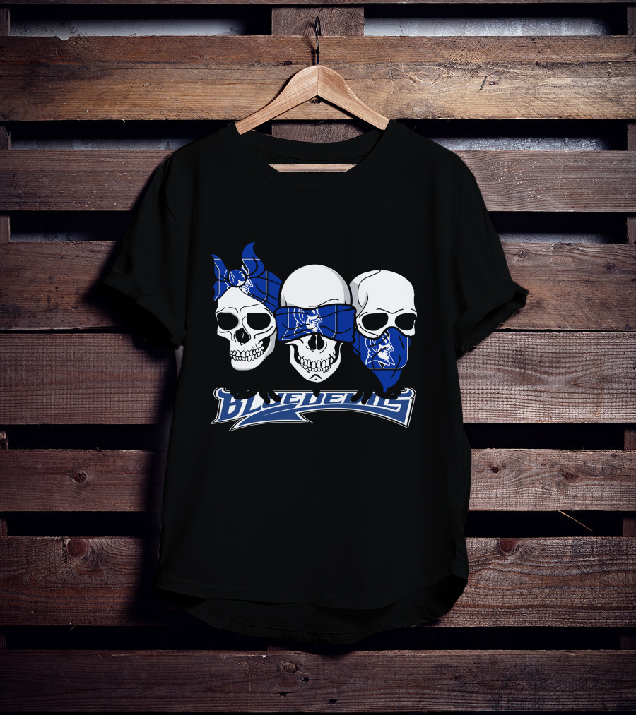 3 Skull Bandana Blue Devils T-Shirt