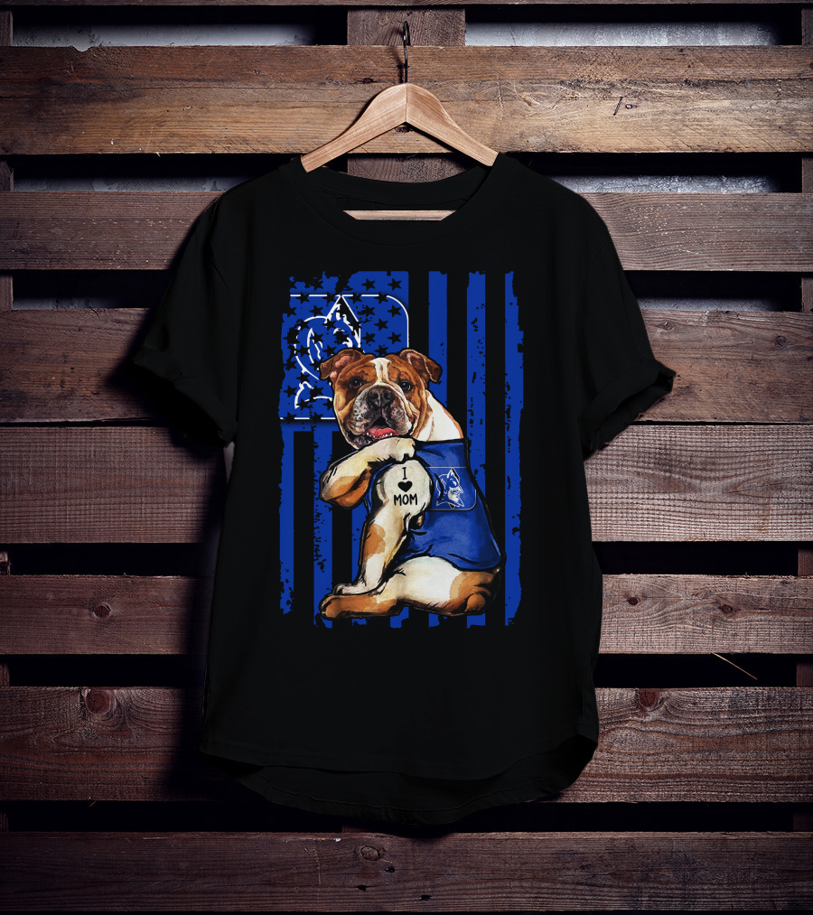 Bulldog I Love Mom Duke Blue Devils T-Shirt