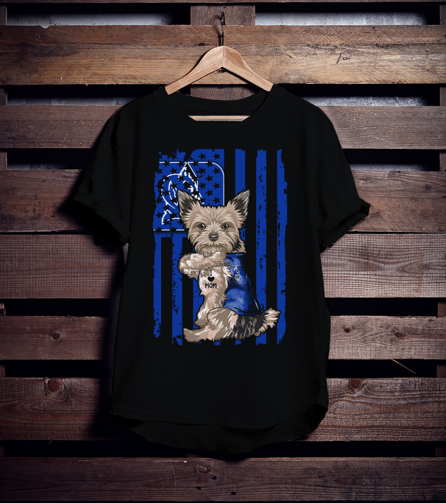 Yorkshire Terrier I Love Mom Duke Blue Devils T-Shirt