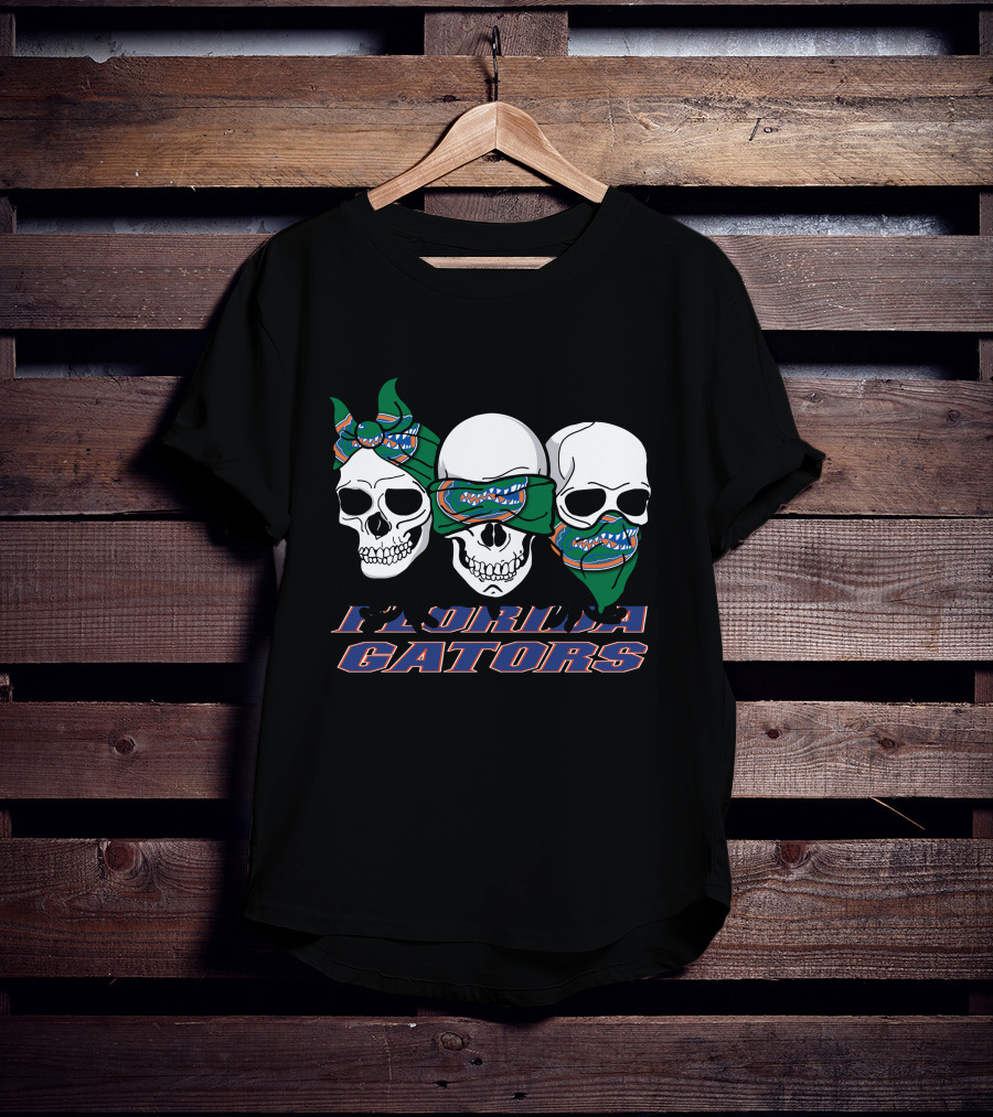 3 Skull Florida Gators Fan T-Shirt