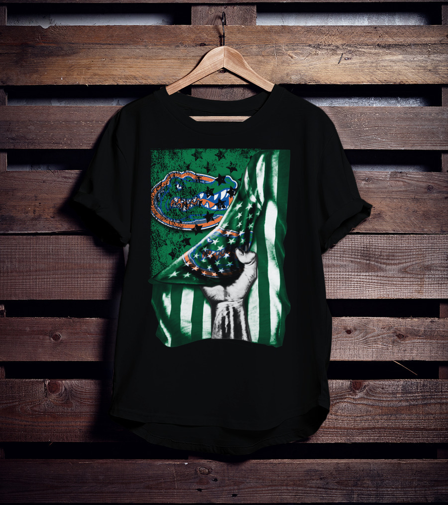 Flag Florida Gators Hand Holding Striped Stars T-Shirt