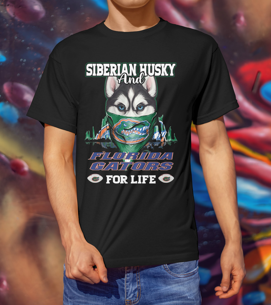Siberian Husky And Florida Gators For Life T-Shirt