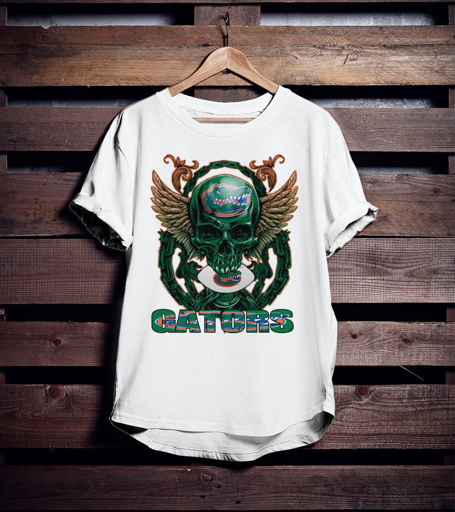 Gators Skullfb Winged Emblem Florida Gators T-Shirt