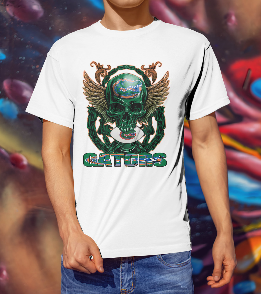 Gators Skullfb Winged Emblem Florida Gators T-Shirt