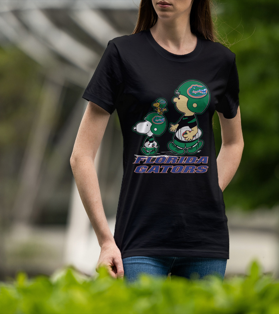 Snpfootball Florida Gators Peanuts Characters Football Helmets T-Shirt