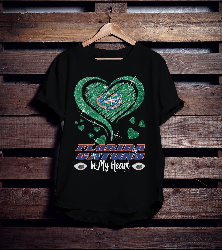 Florida Gators Sparkling Heart Love In My Heart T-Shirt