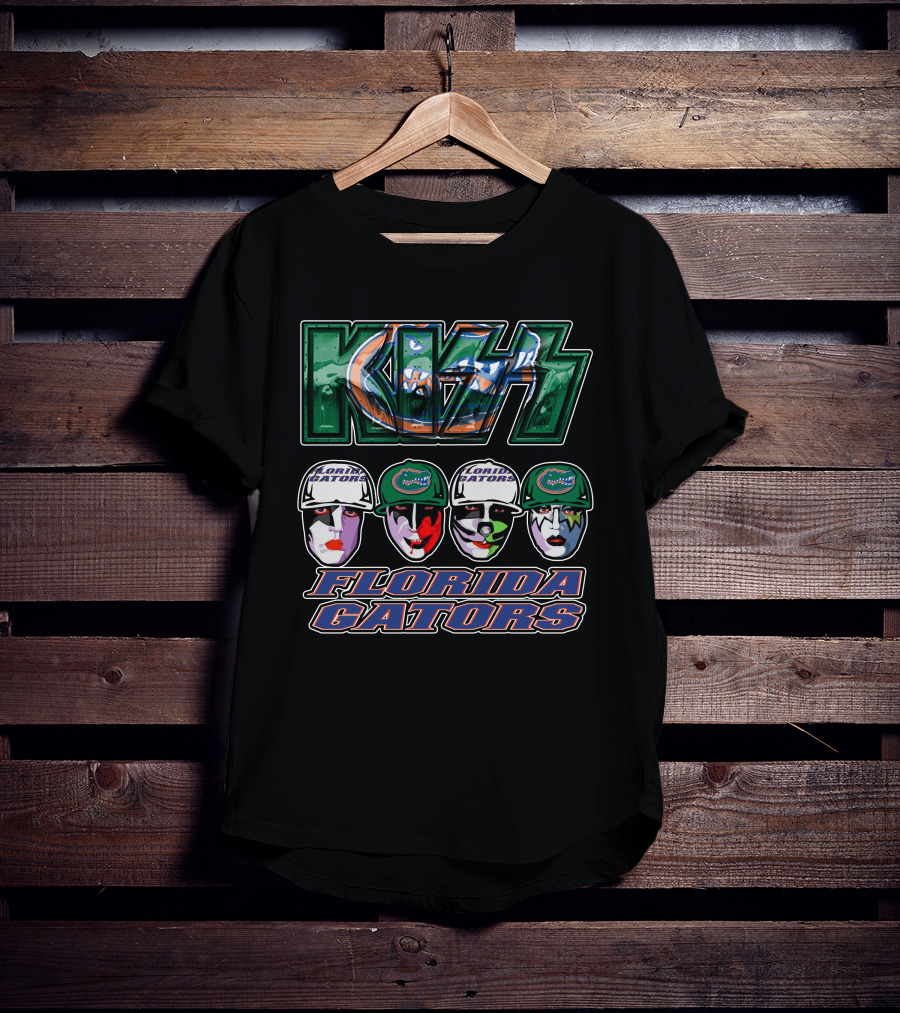 KISS Florida Gators Iconic Band Art Faces With Team T-Shirt