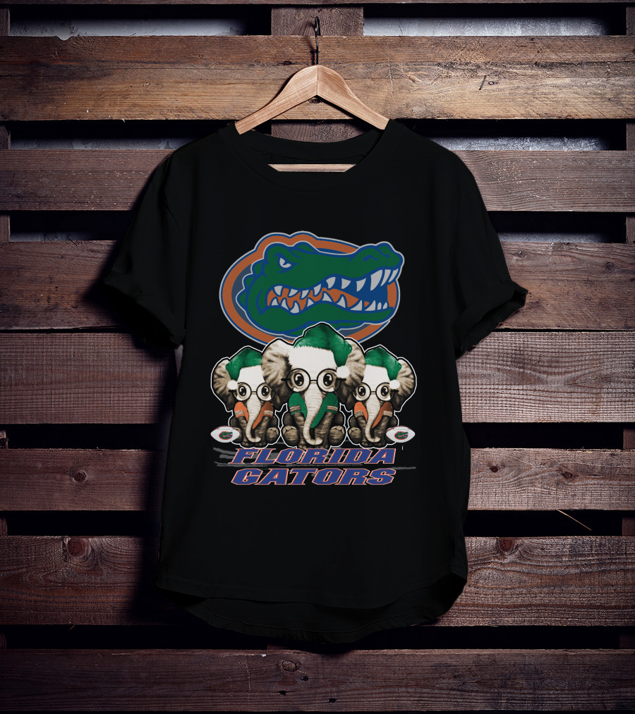 Elephant Christmas Trio With Florida Gators T-Shirt