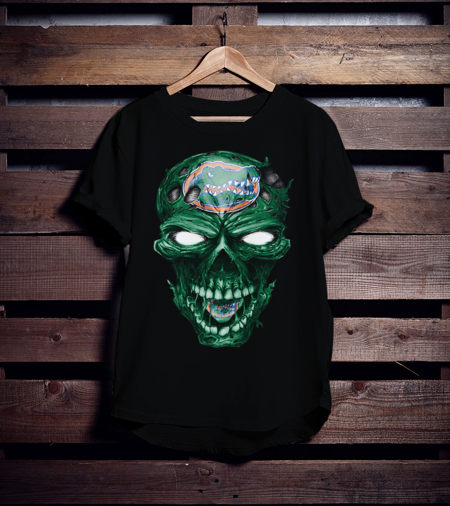 Skull Florida Gators Logo Zombie Face T-Shirt
