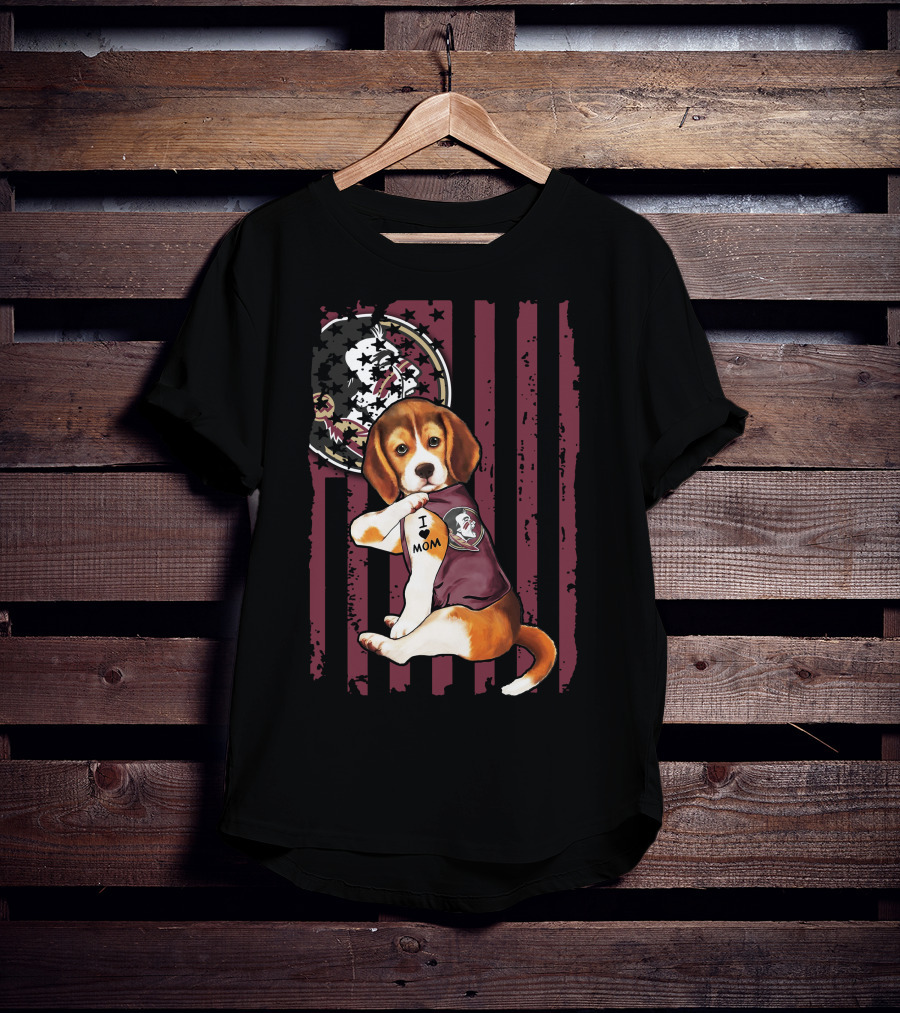 Beagle I Love Mom Florida State Seminoles T-Shirt