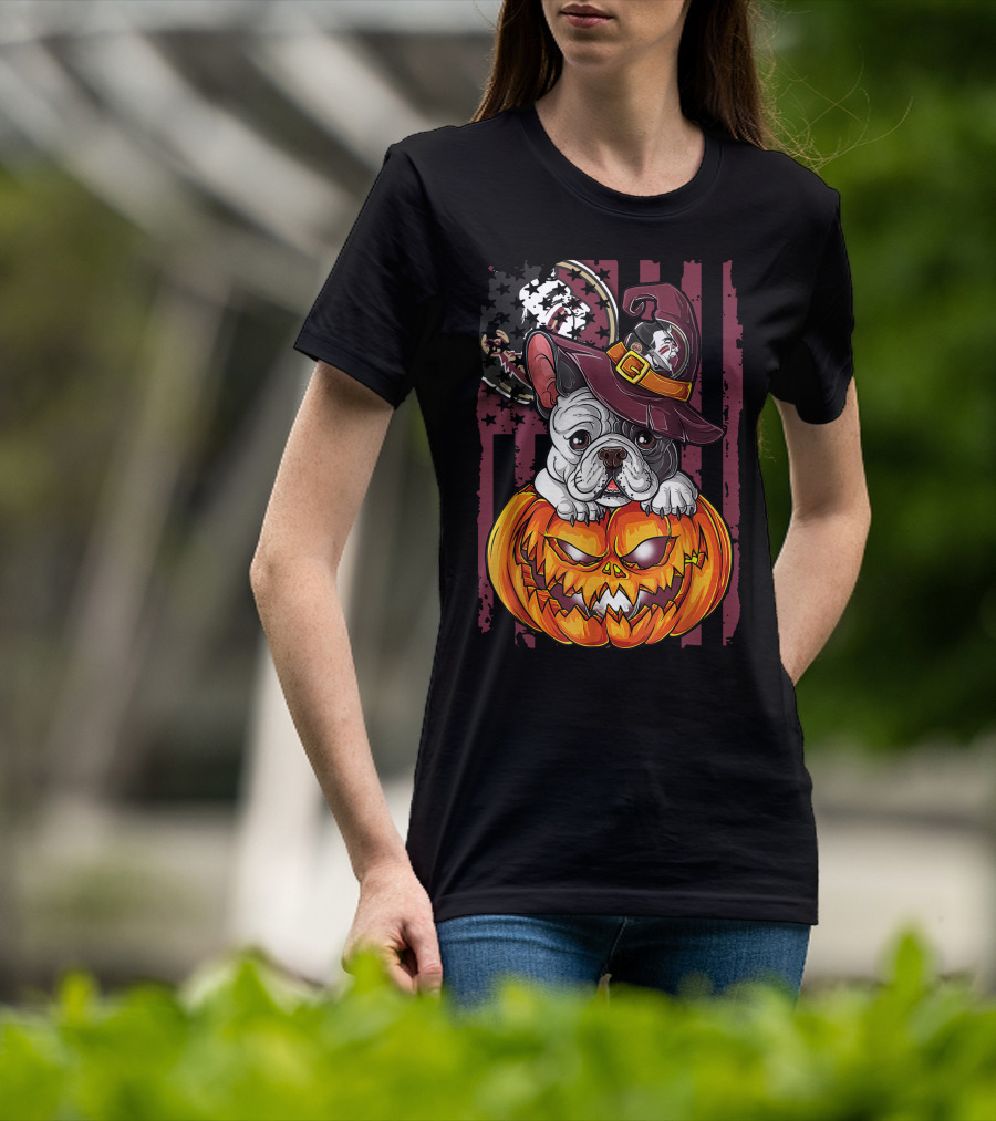 Hlw Bulldog Florida State Seminoles Halloween Pumpkin Wizard Hat T-Shirt