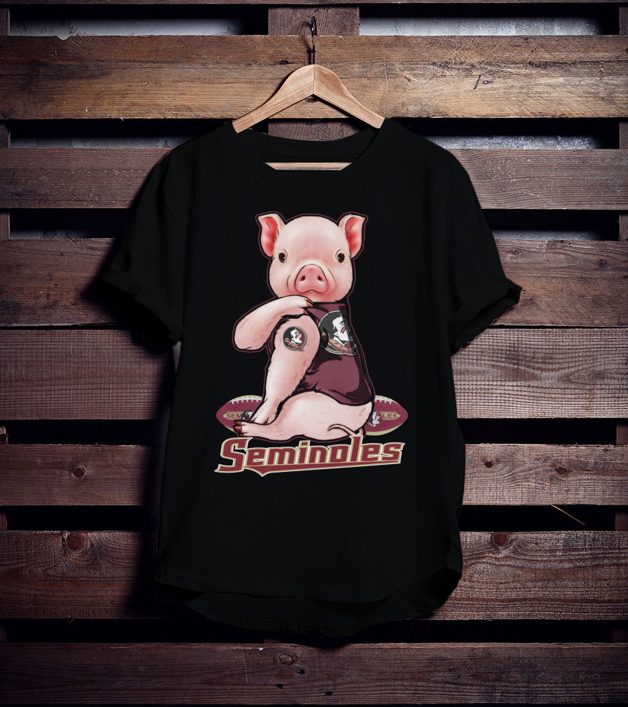 Seminoles Pig With Florida State Football T-Shirt