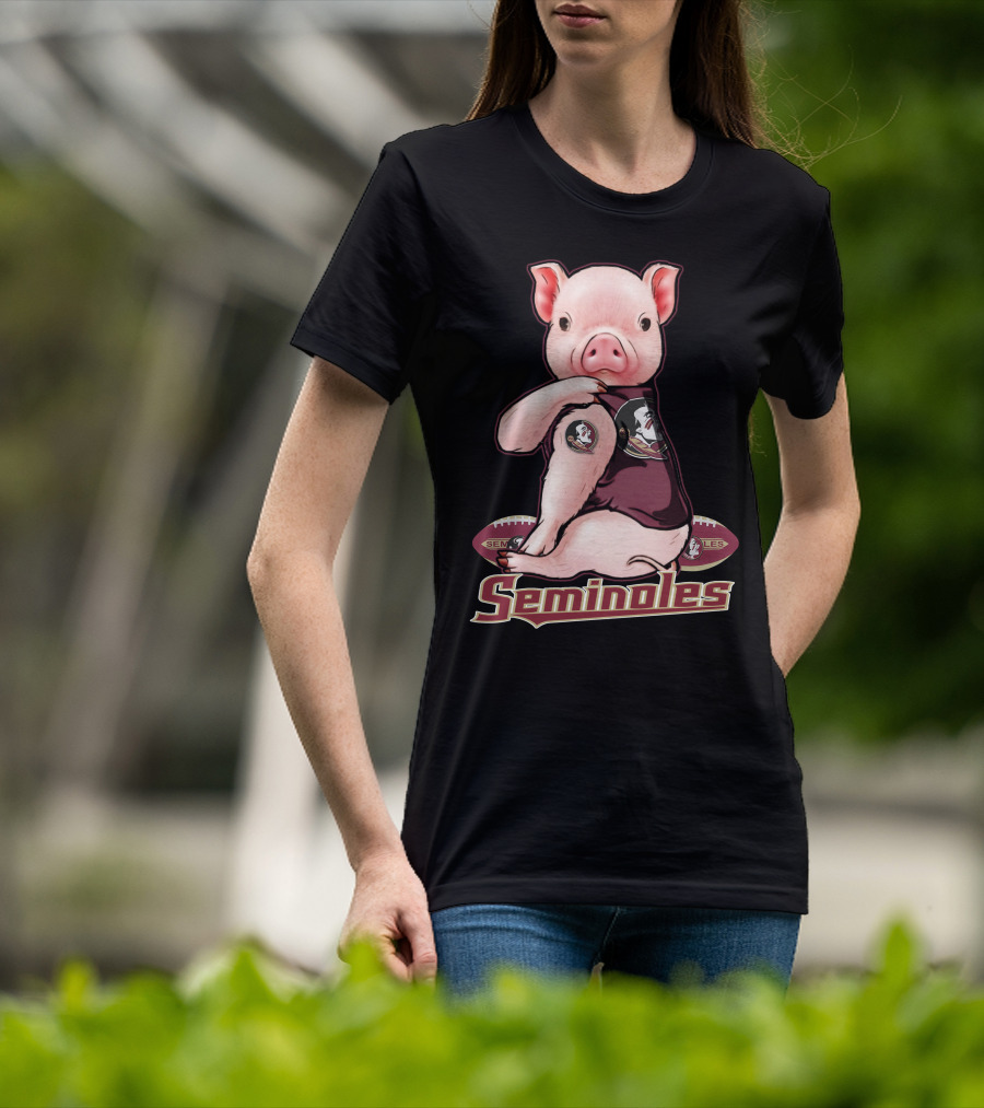 Seminoles Pig With Florida State Football T-Shirt