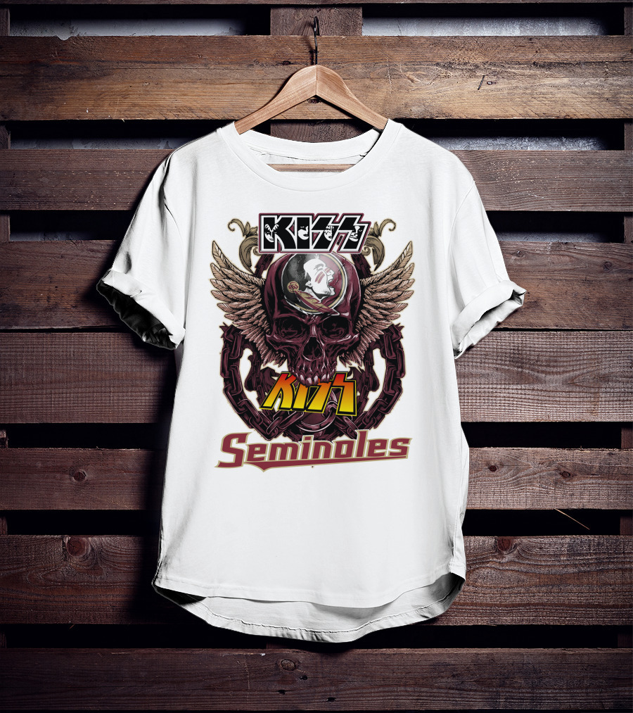 Kiss Florida State Seminoles Winged Skull T-Shirt