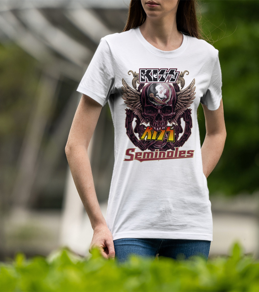 Kiss Florida State Seminoles Winged Skull T-Shirt