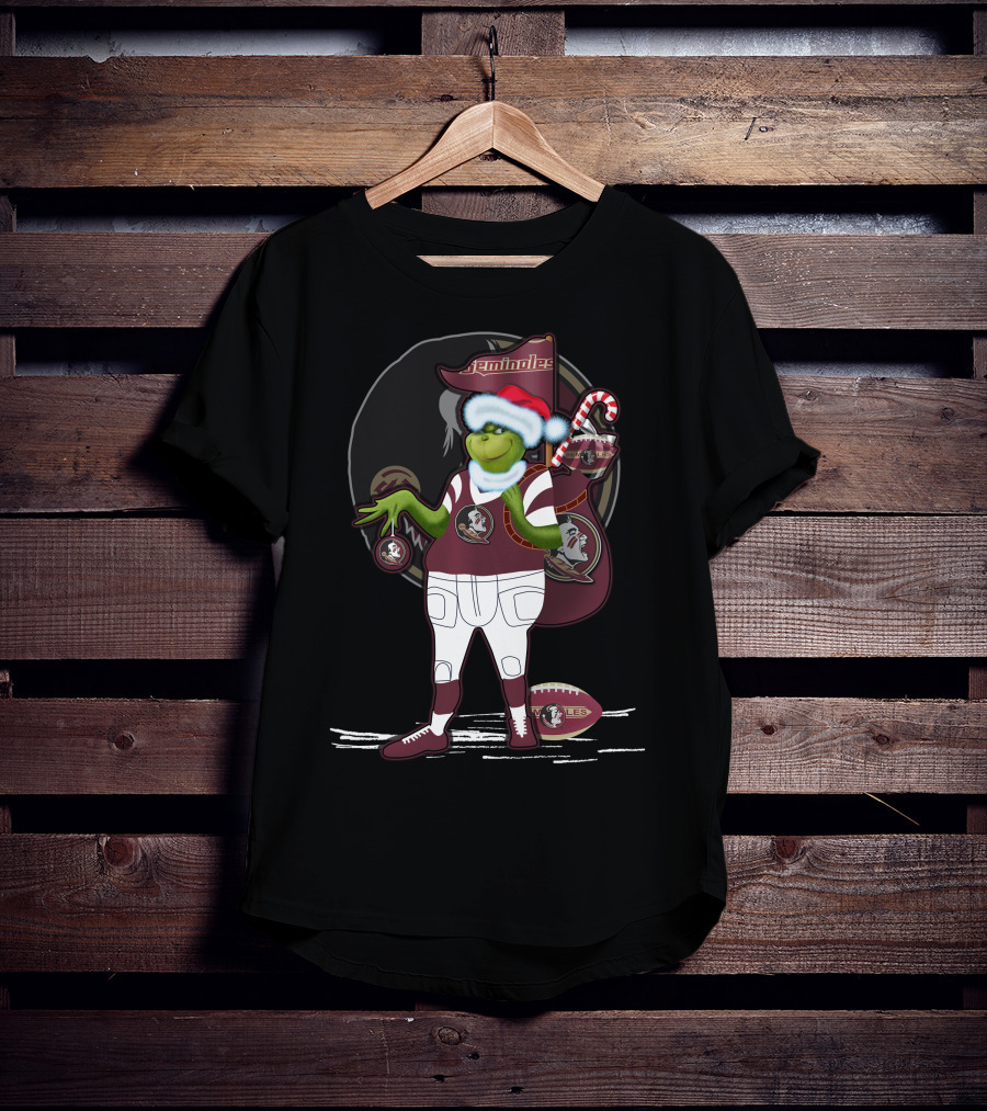Grinchxmas Florida State Seminoles Holiday Football Fan T-Shirt