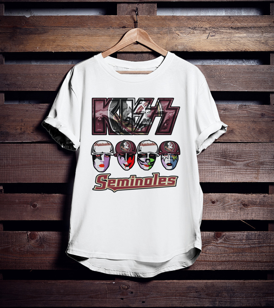 Kiss Florida State Seminoles Face Paint Caps T-Shirt