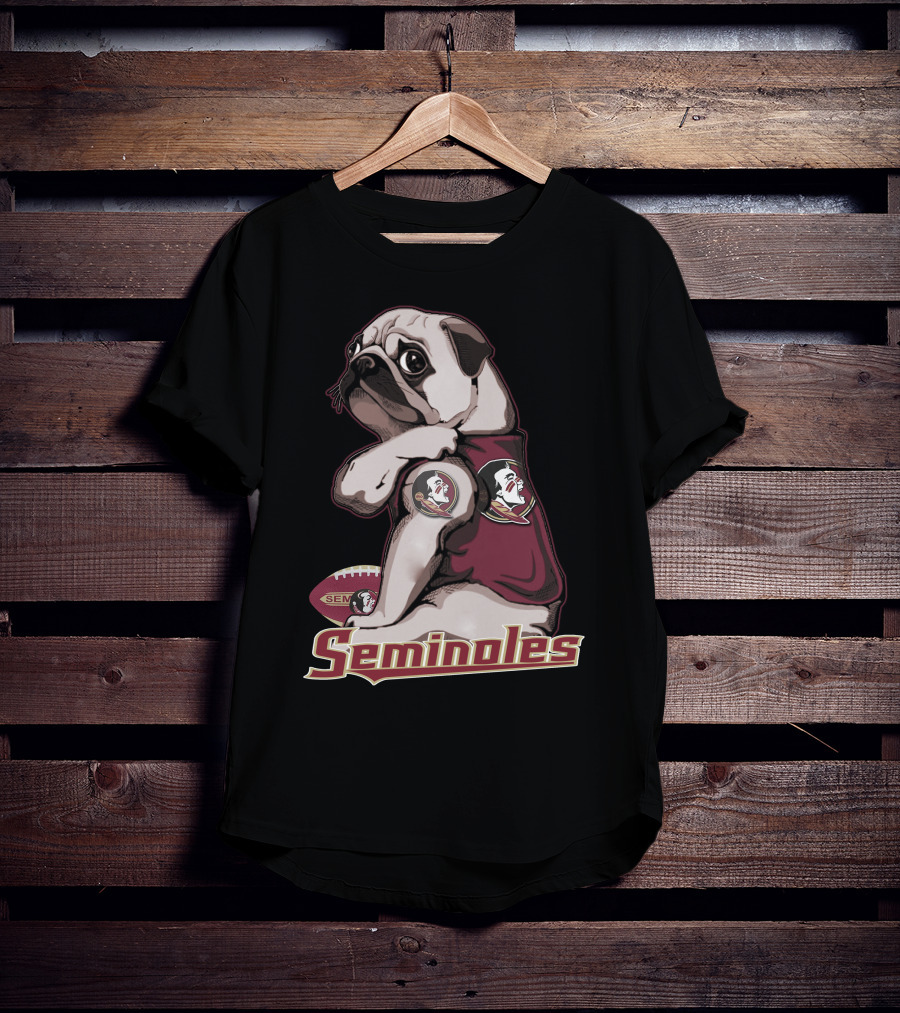 Pug Seminoles Football Florida State Mascot T-Shirt
