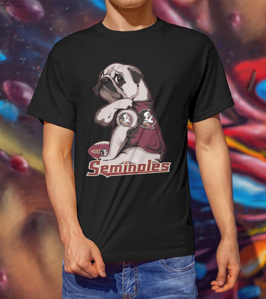 Pug Seminoles Football Florida State Mascot T-Shirt