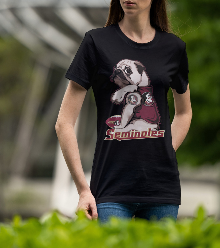 Pug Seminoles Football Florida State Mascot T-Shirt