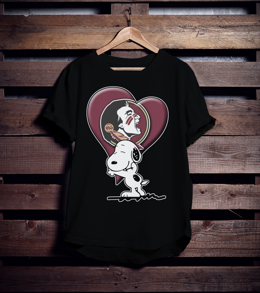 Snp V1 Florida State Seminoles Snoopy Heart T-Shirt