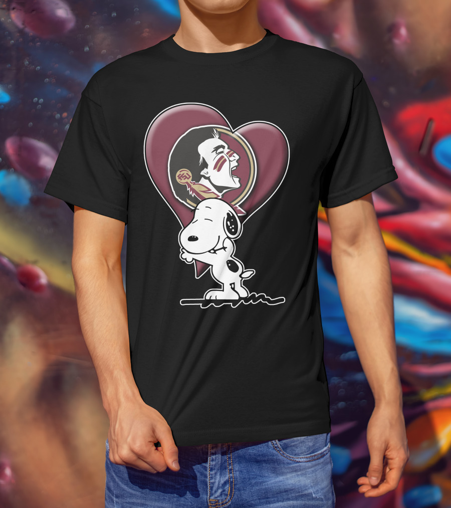 Snp V1 Florida State Seminoles Snoopy Heart T-Shirt