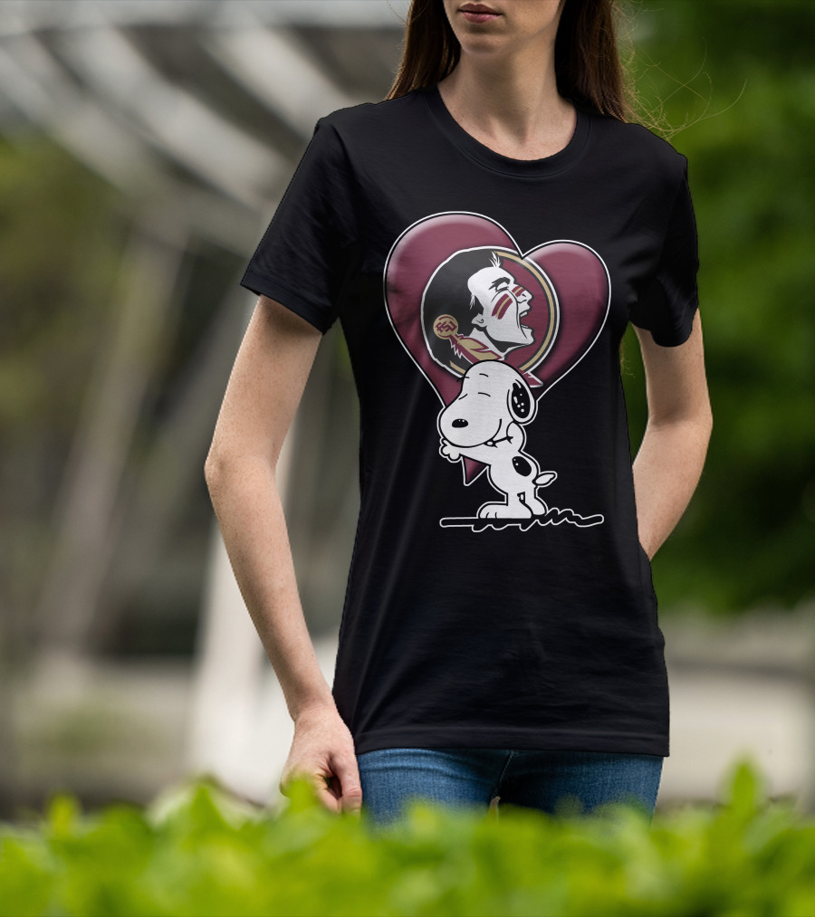 Snp V1 Florida State Seminoles Snoopy Heart T-Shirt