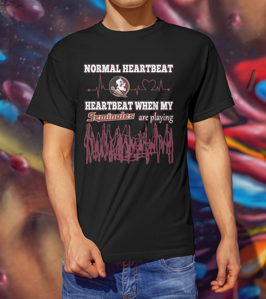 Normal Heartbeat Heartbeat When My Seminoles Are Playing T-Shirt