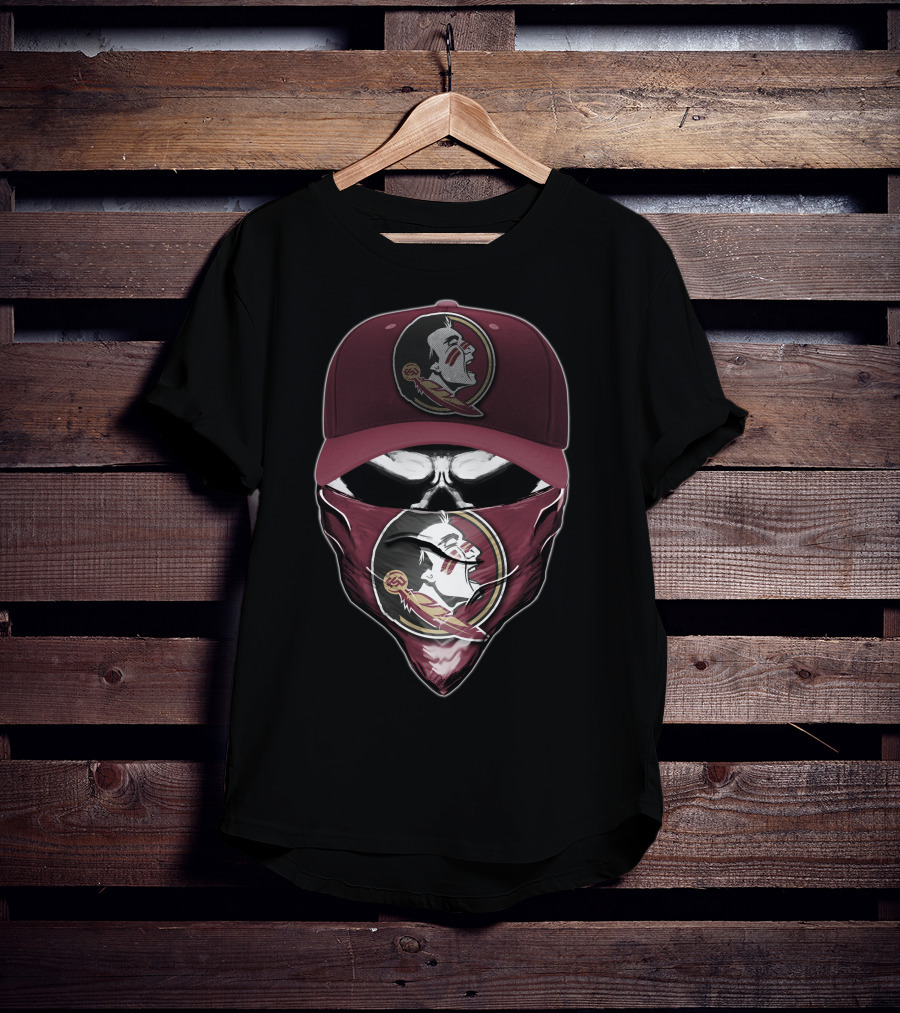 Florida State Seminoles Skull Bandana And Cap T-Shirt