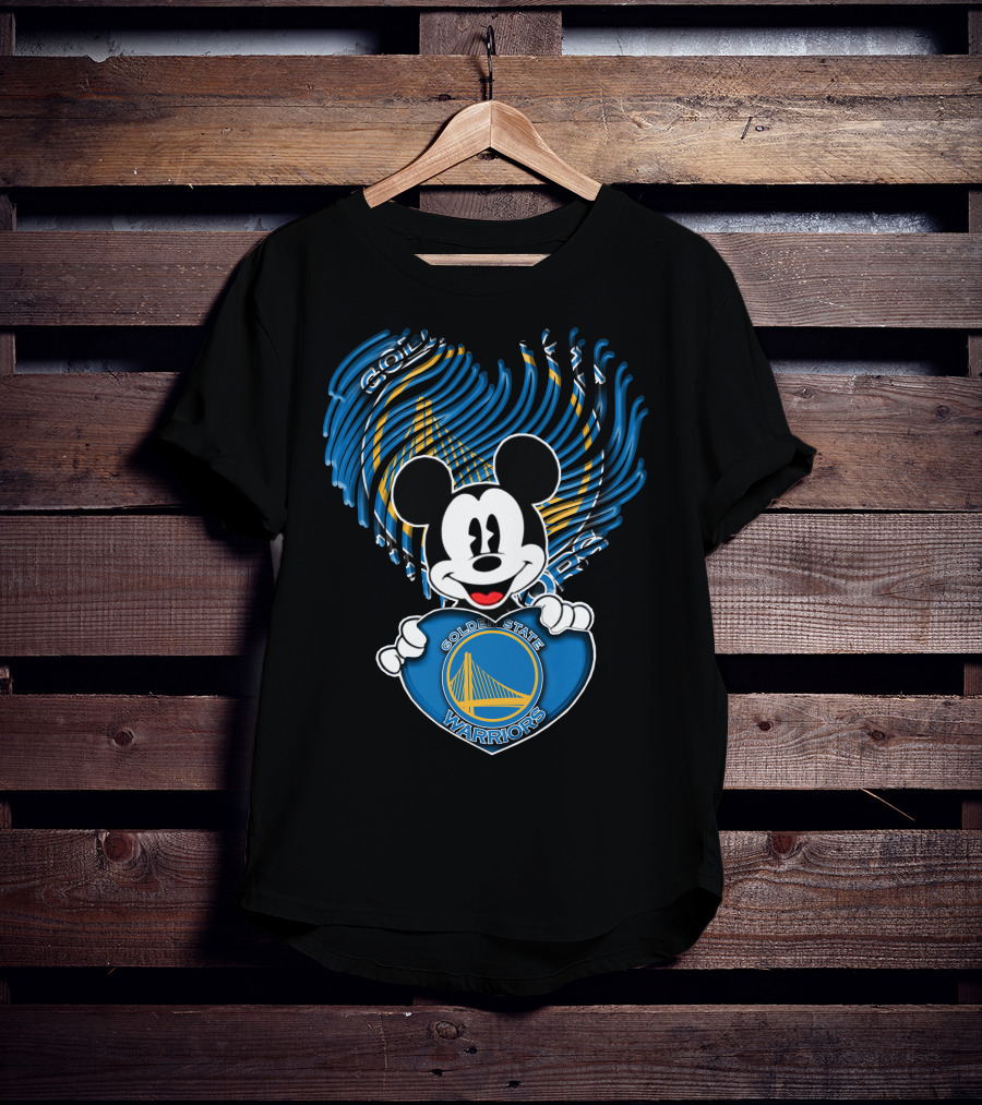 Mick V1 Golden State Warriors Heart T-Shirt