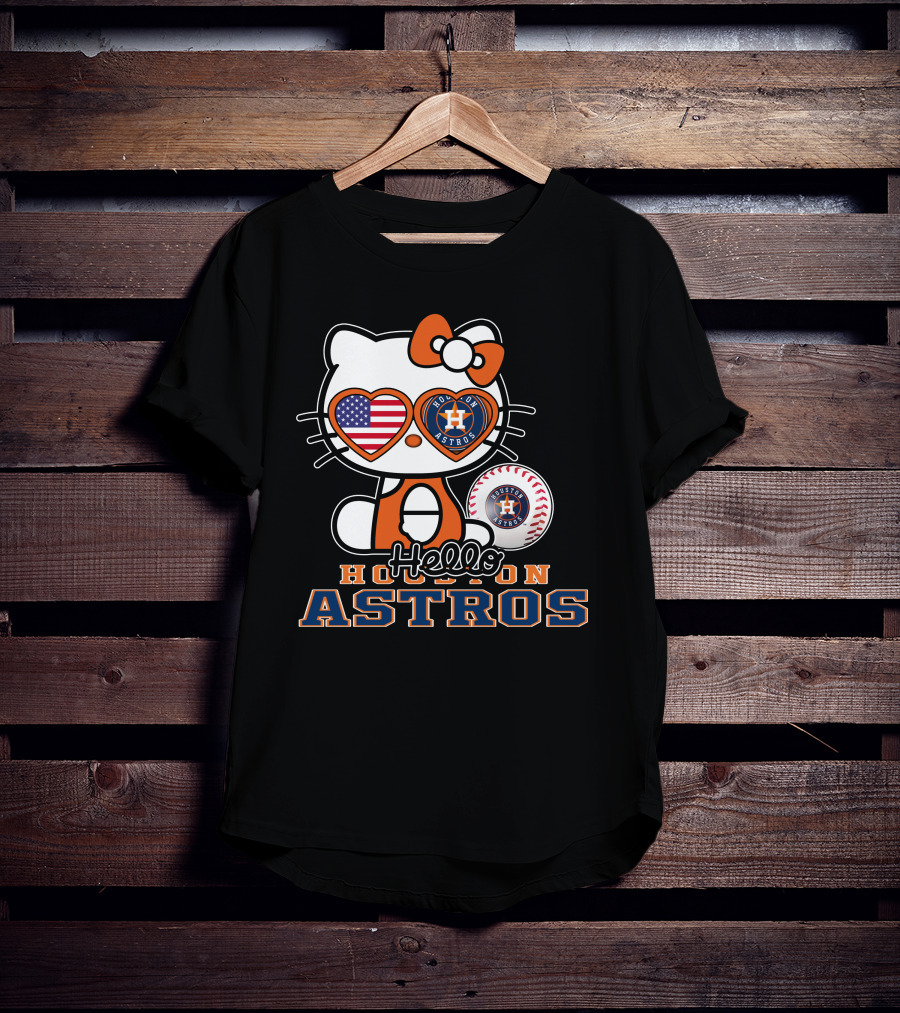 Hello Kitty Houston Astros Usa Baseball T-Shirt