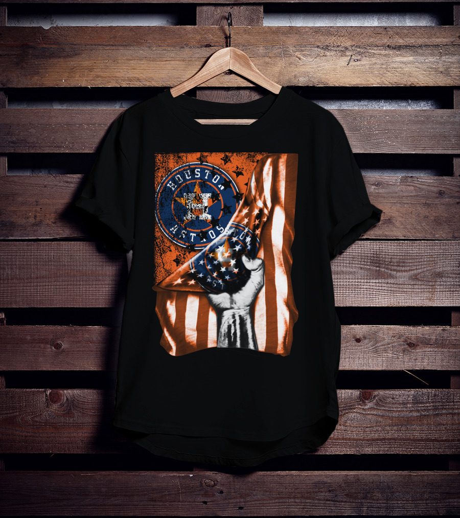 Houston Astros Vintage Flag Symbol With Bold Stars And Stripes T-Shirt