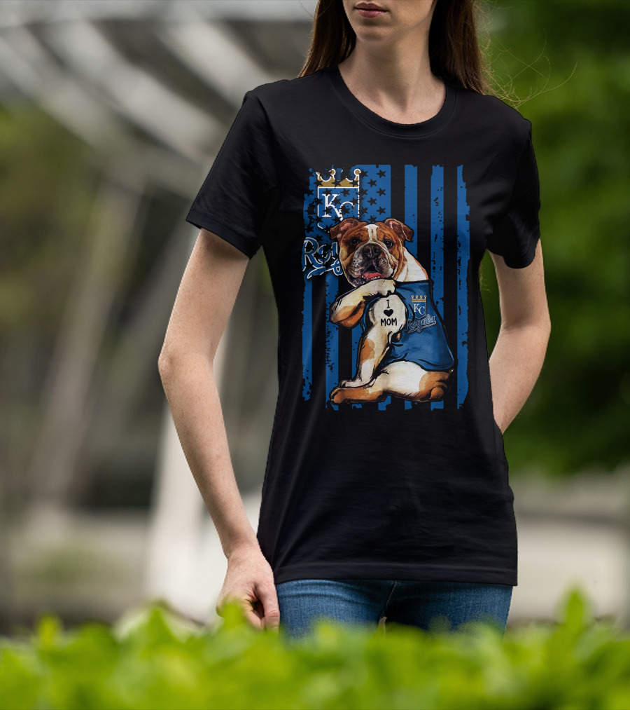 Kansas City Royals Bulldog I Love Mom T-Shirt