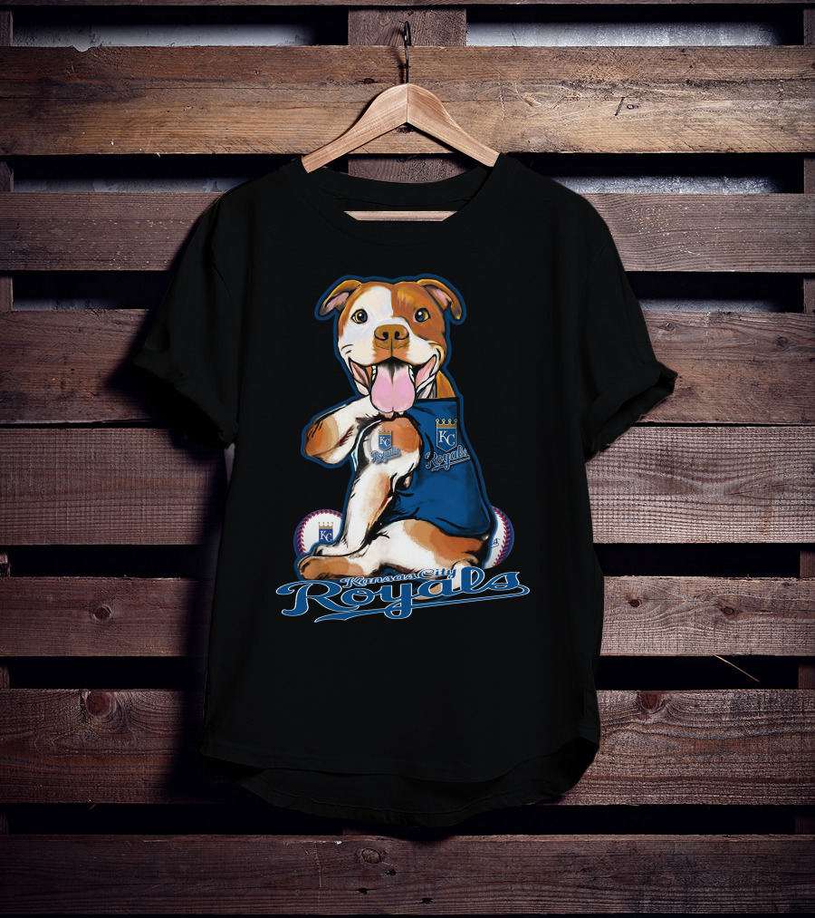 Kansas City Royals Pittbull Mascot Playful Baseball T-Shirt