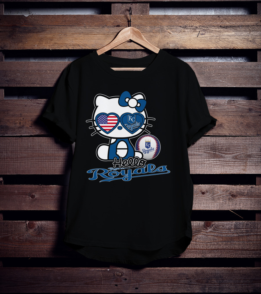 Hello Kitty Kansas City Royals USA Baseball T-Shirt