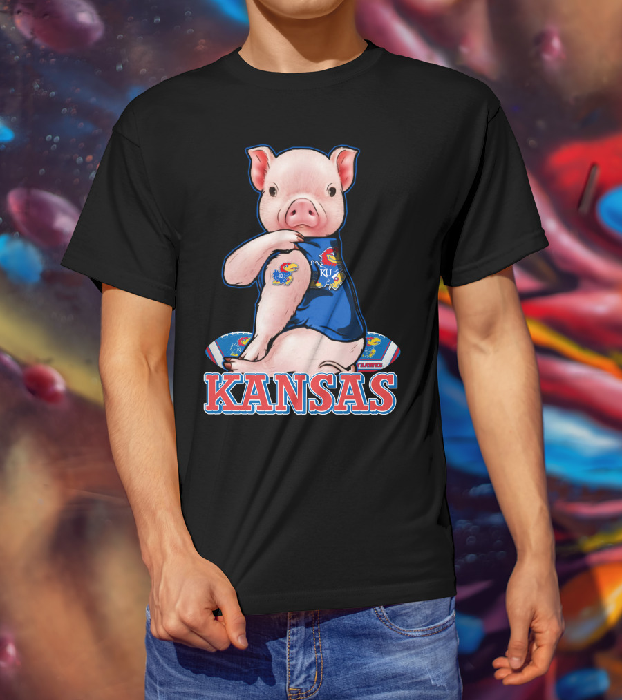 Kansas Pig Jayhawks KU Football Fan T-Shirt